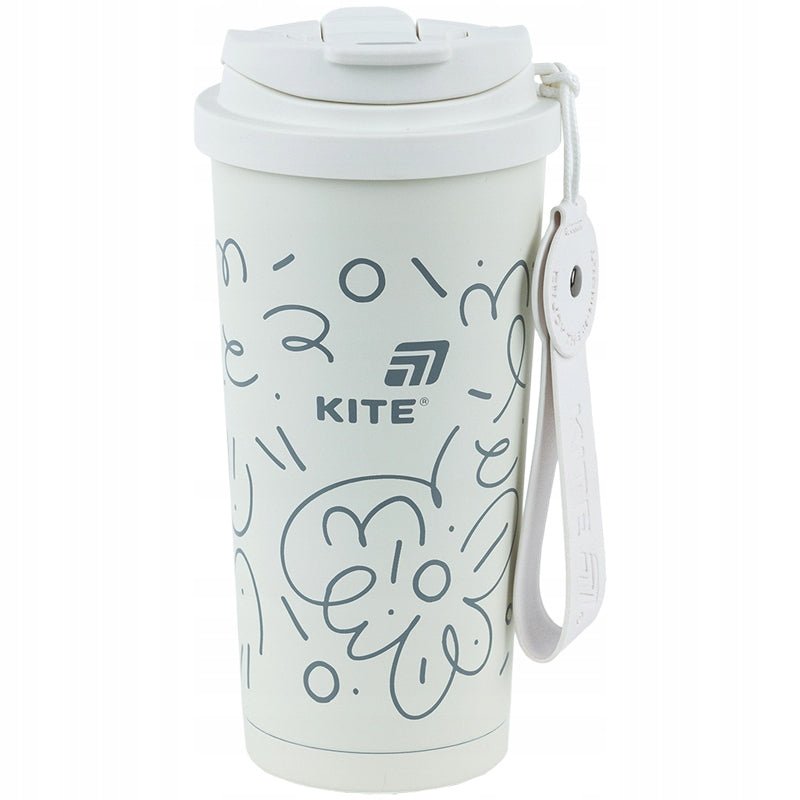 Kubek termiczny z uchwytem i silikonową słomką 550 ml