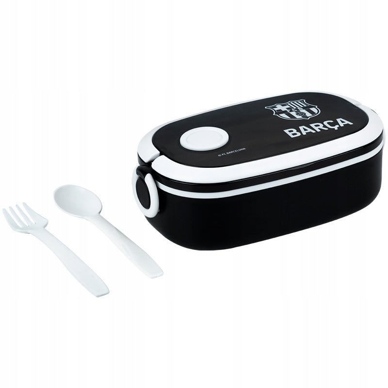 Łyżka i widelec w zestawie lunchbox FC Barcelona