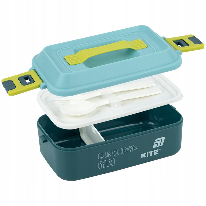 Wnętrze pojemnika z dodatkową pokrywką i przegrodą