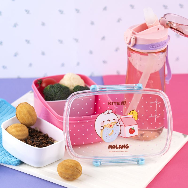 Lunchbox Śniadaniówka ze Sztućcami 750ml różowa Molang Kite