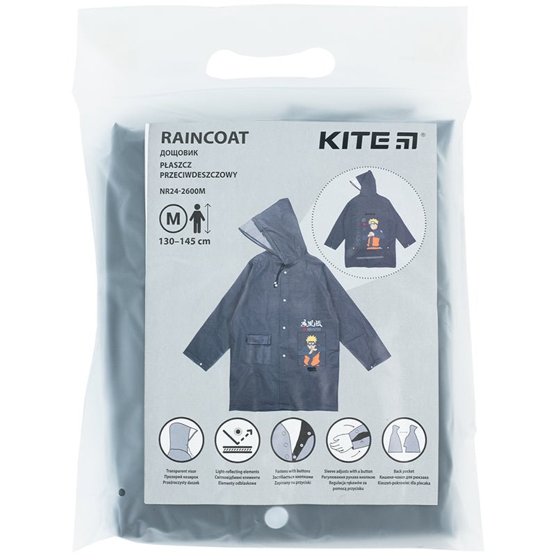 Płaszcz przeciwdeszczowy rozmiar M dla chłopca Naruto Kite