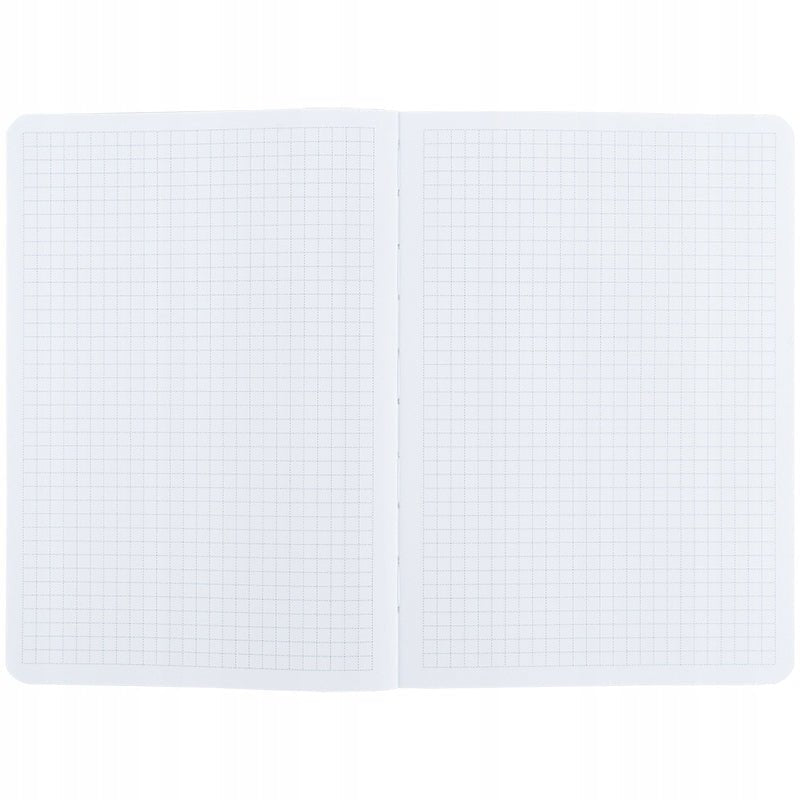 biały papier w kratkę 5x5 mm w notesie A5