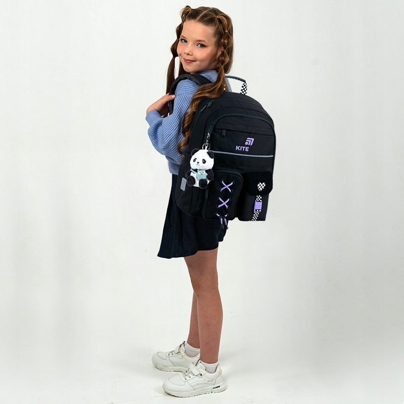 Plecak szkolny czarny Kite kawaii design do szkoły