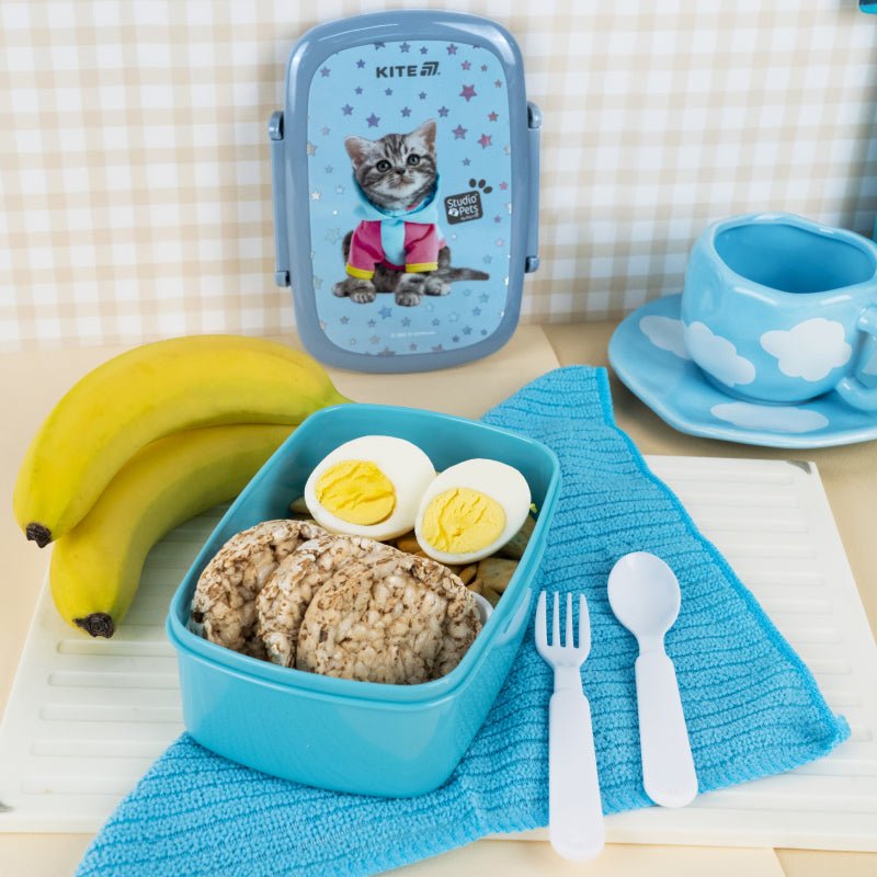 Lunchbox Śniadaniówka ze Sztućcami 750 ml kotek Studio Pets Kite