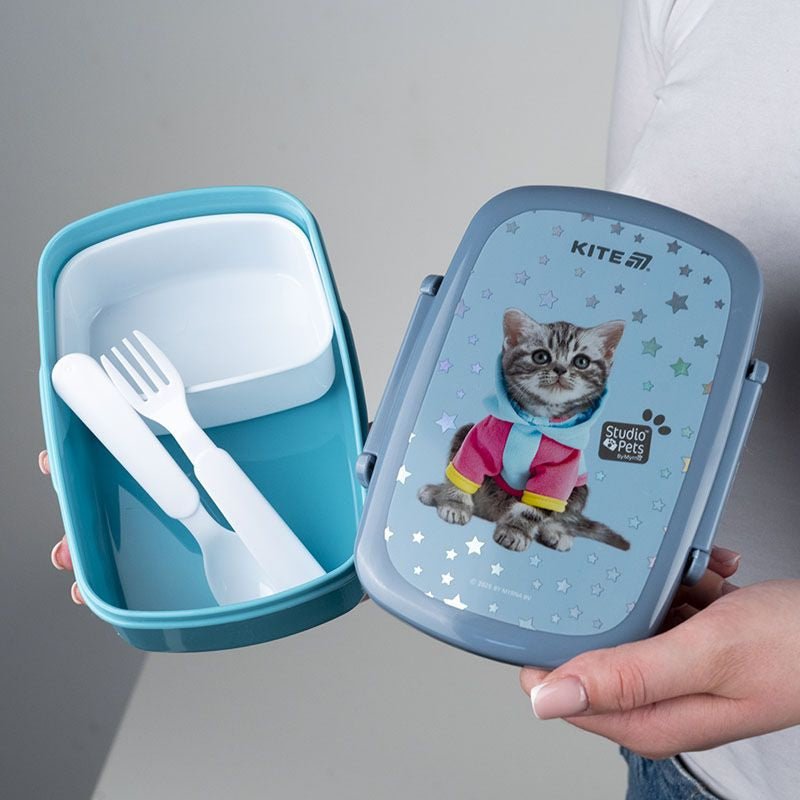 Lunchbox Śniadaniówka ze Sztućcami 750 ml kotek Studio Pets Kite