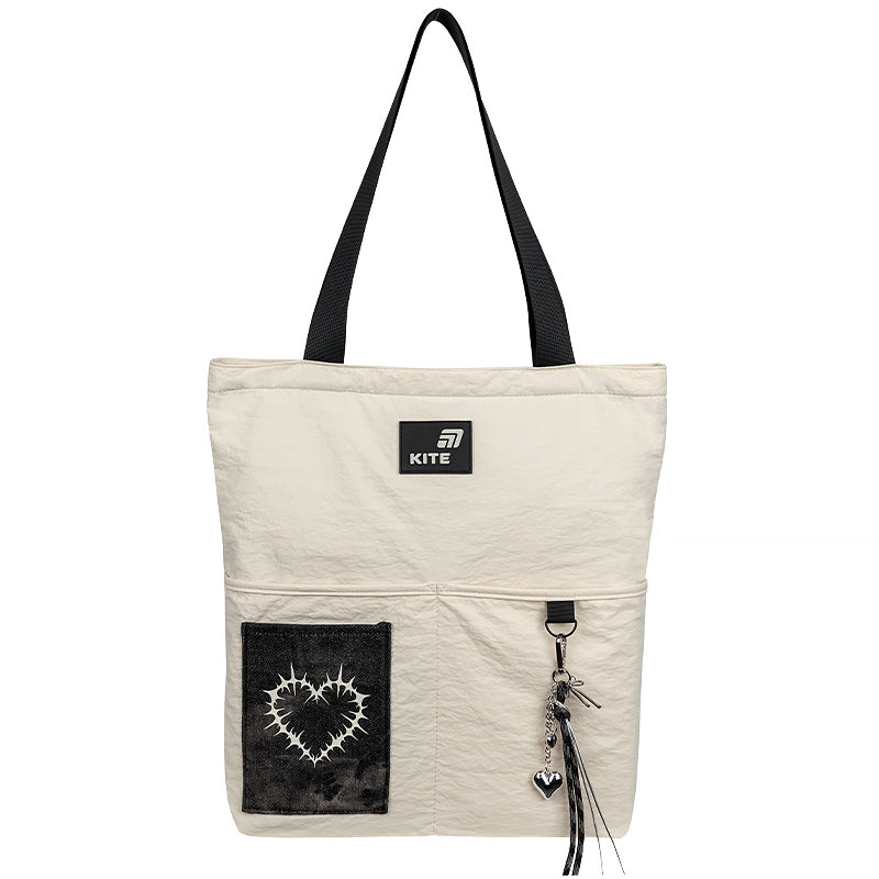 Beżowa torba shopper Kite z kieszeniami