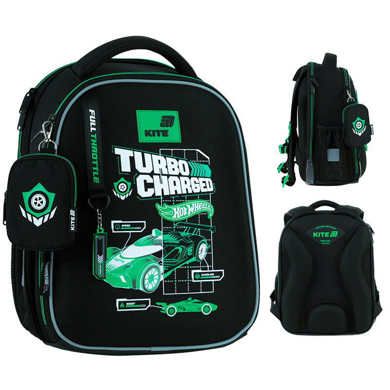 Tornister szkolny Kite Education Hot Wheels – pełny zestaw widoków produktu