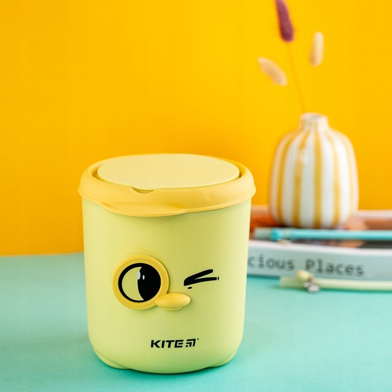 Kosz na śmieci na biurko dla dziecka żółty