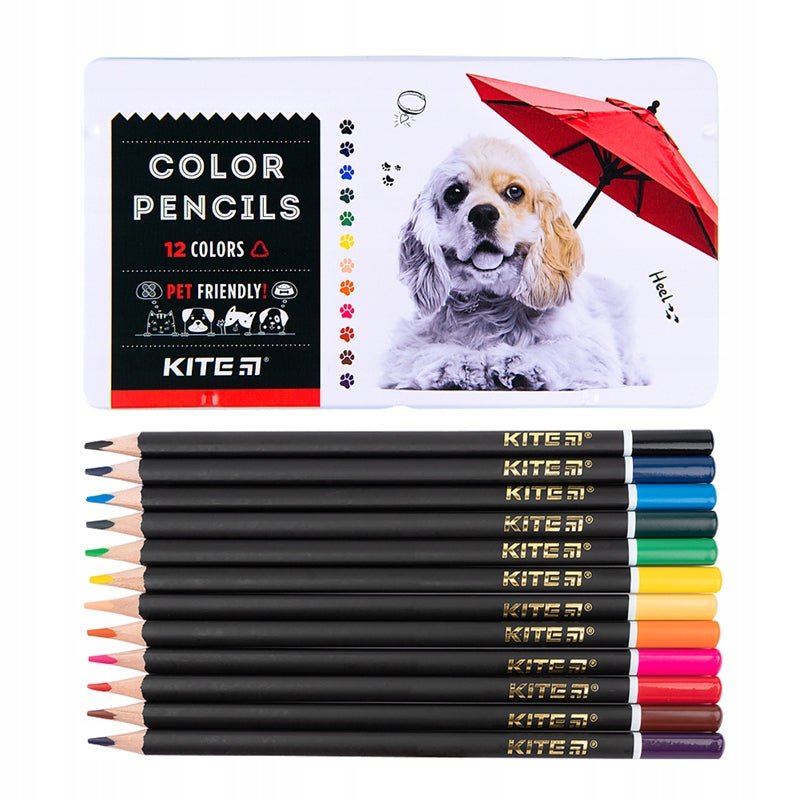 Kredki w metalowym pudełku 12 kolorów