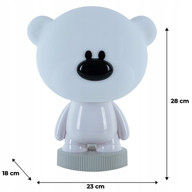 Lampa nocna biala misiek dla dzieci rozmiar