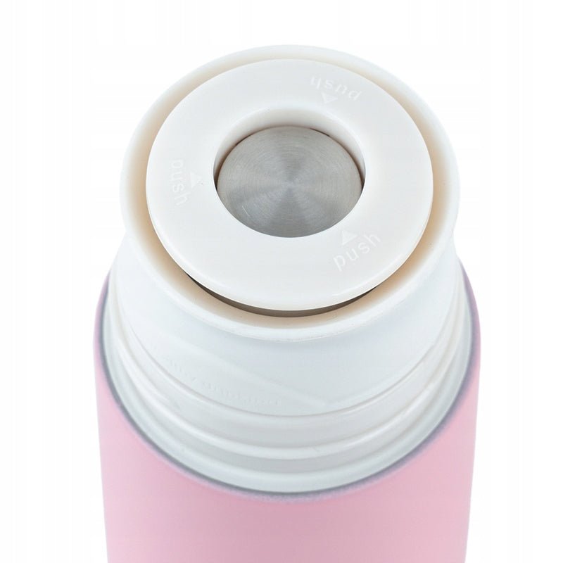 Termos z kubkiem metalowy 500 ml różowy