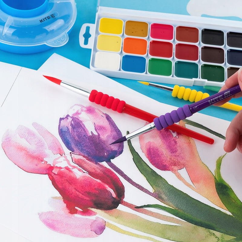 Pędzle malarskie artystyczne zestaw 4 sztuk