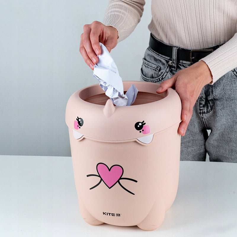 Kosz na śmieci na biurko lub do łazienki różowy