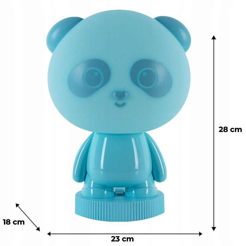 Lampa nocna niebieska panda rozmiar