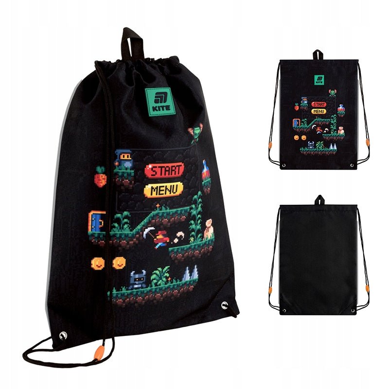 Worek na buty szkolny dla chłopców Pixel Game Kite