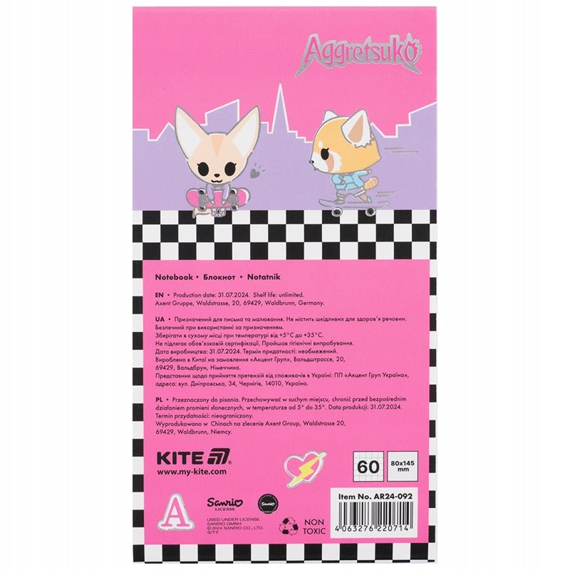 Notes notatnik magnetyczny 60 kartek Aggretsuko Kite