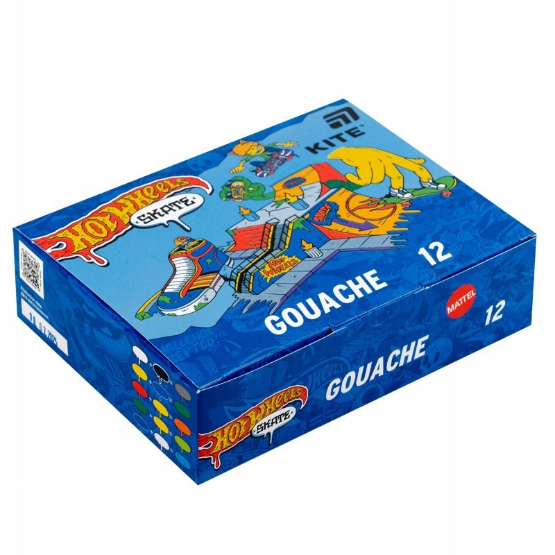 Farby gwasze 12 kolorów Hot Wheels Kite