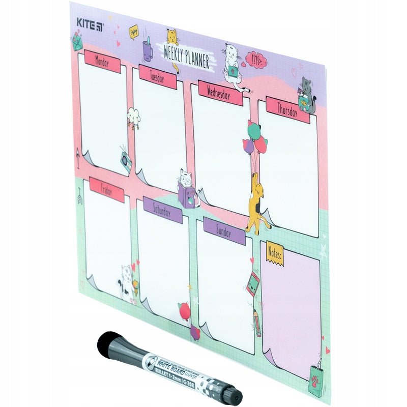 Planer ścienny dla dzieci na tydzień A4 Cats