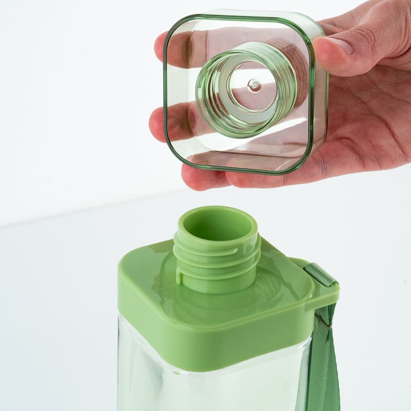 Butelka na wodę, kwadratowa 550 ml, zielony