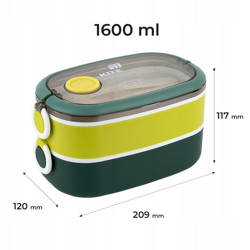 Lunchbox z dwiema oddzielnymi komorami i wewnętrznymi pokrywkami