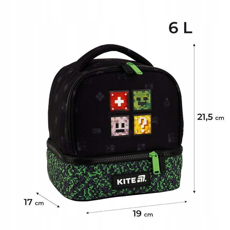 Torba na jedzenie Pixel Craft Kite z termoizolacją, idealna dla chłopców w ruchu