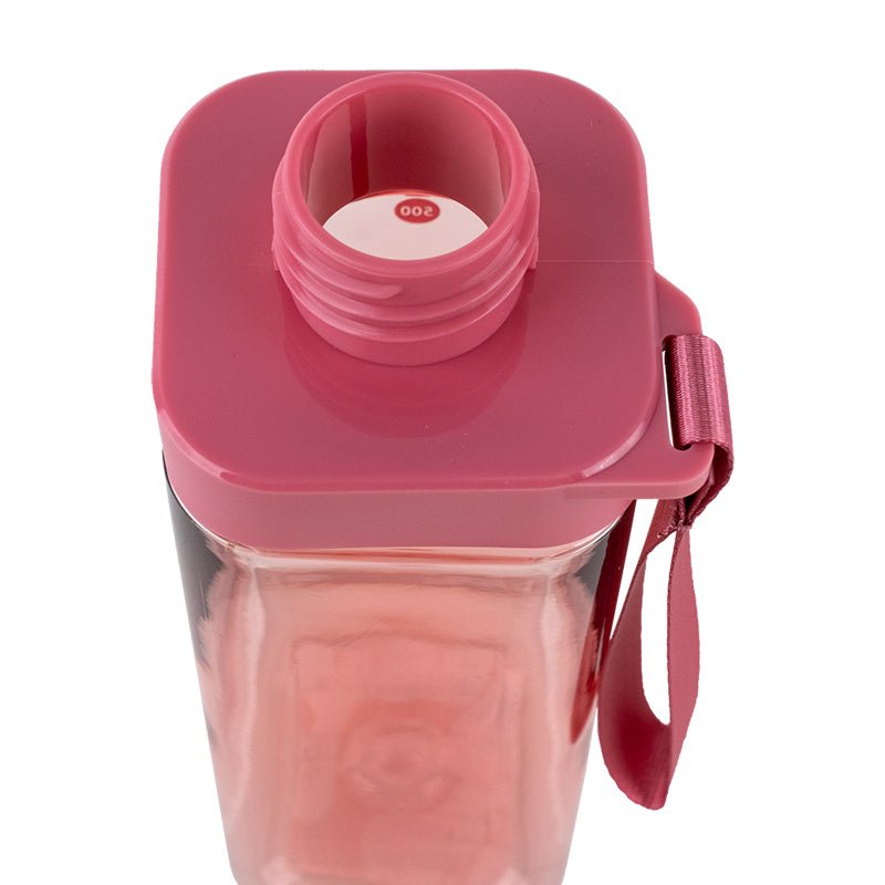 Butelka na wodę, kwadratowa 550 ml, różowy