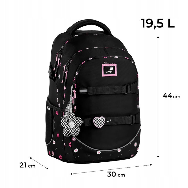 Plecak Kite z gumowym badge’em i aplikacją z kombinowanych materiałów