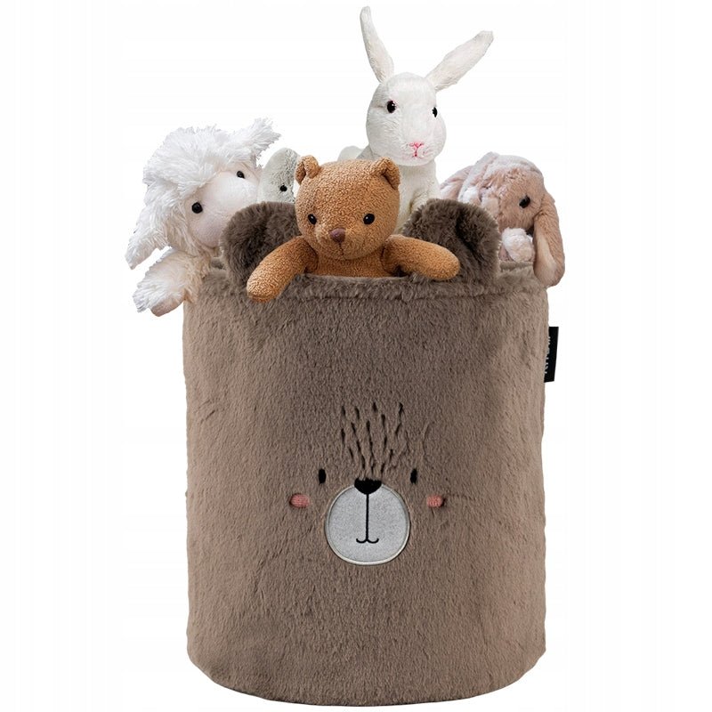Kosz na zabawki pluszowy pojemnik organizer na drobiazgi miś rozmiar L