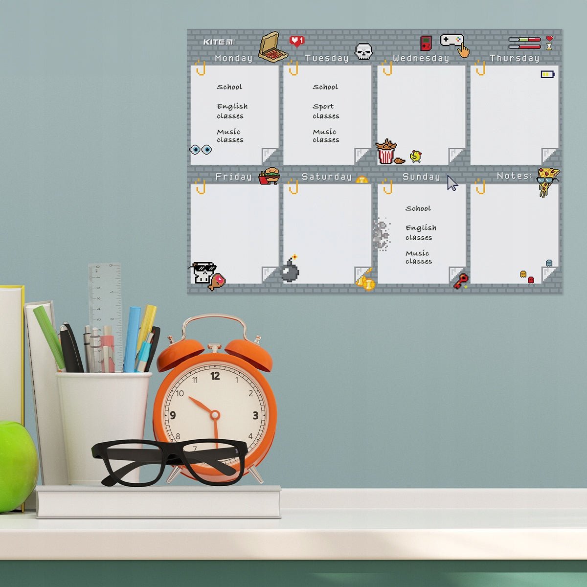 Planer ścienny dla dzieci na tydzień A3