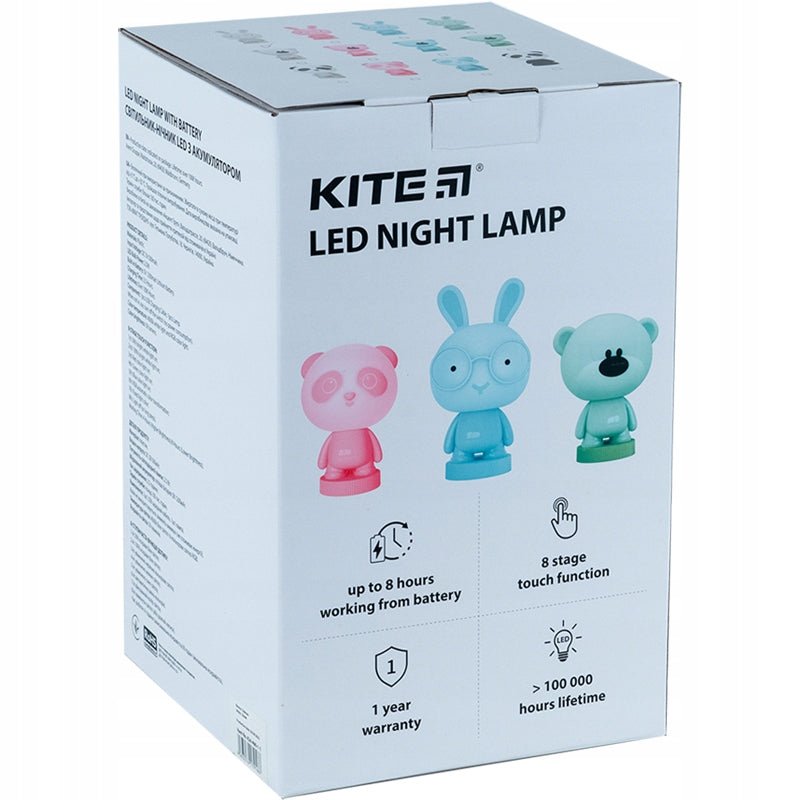 Lampa nocna dla dziecka niebieska misiek w opakowaniu
