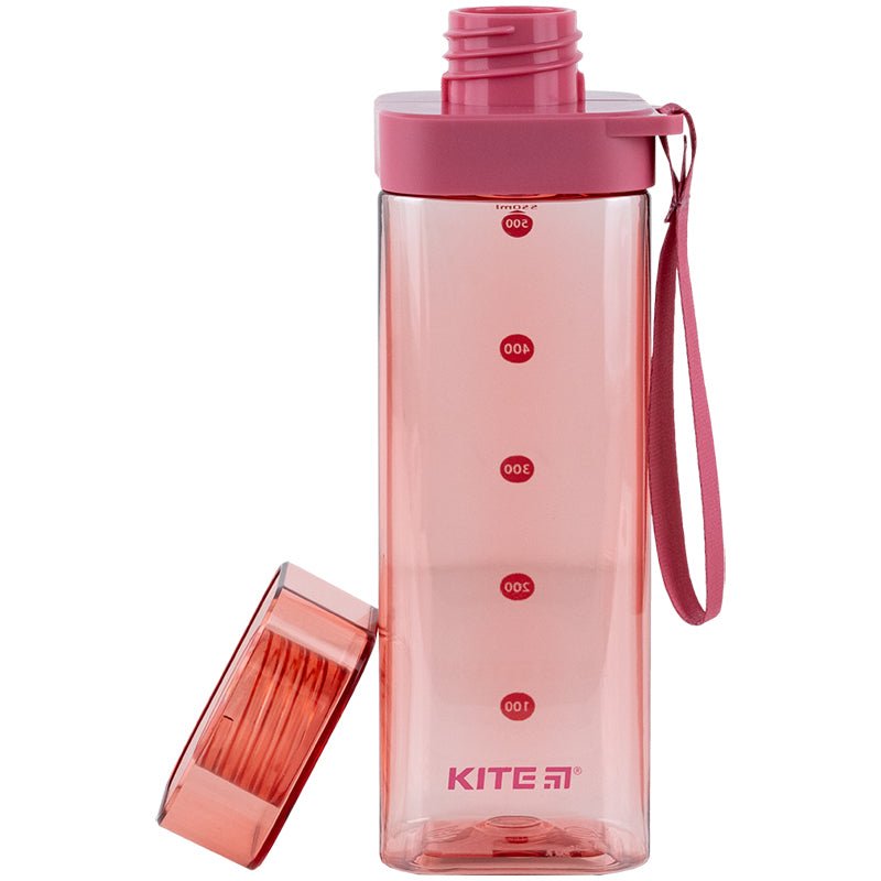 Butelka na wodę, kwadratowa 550 ml, różowy