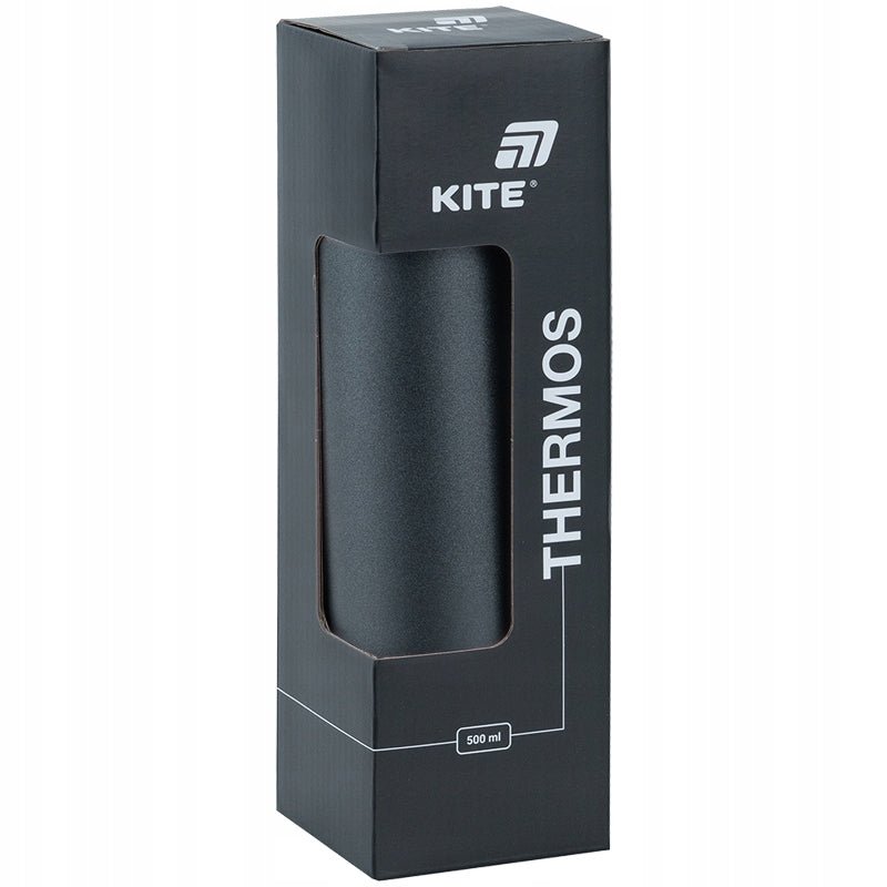 Termos z kubkiem metalowy 500 ml czarny