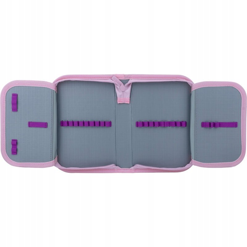 Piórnik szkolny rozkładany, dwuklapkowy, liliowy