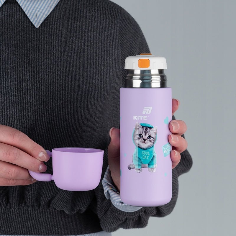 Termos z kubkiem dla dzieci metalowy 480 ml Studio Pets