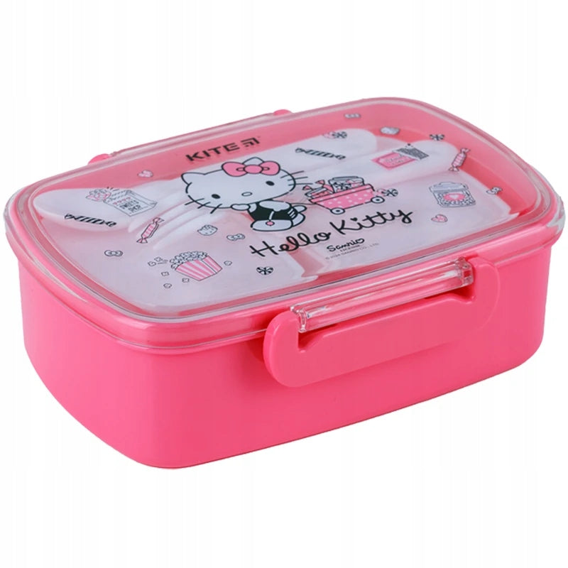 Śniadaniówka dla dziewczynki ze sztućcami 750 ml Hello Kitty