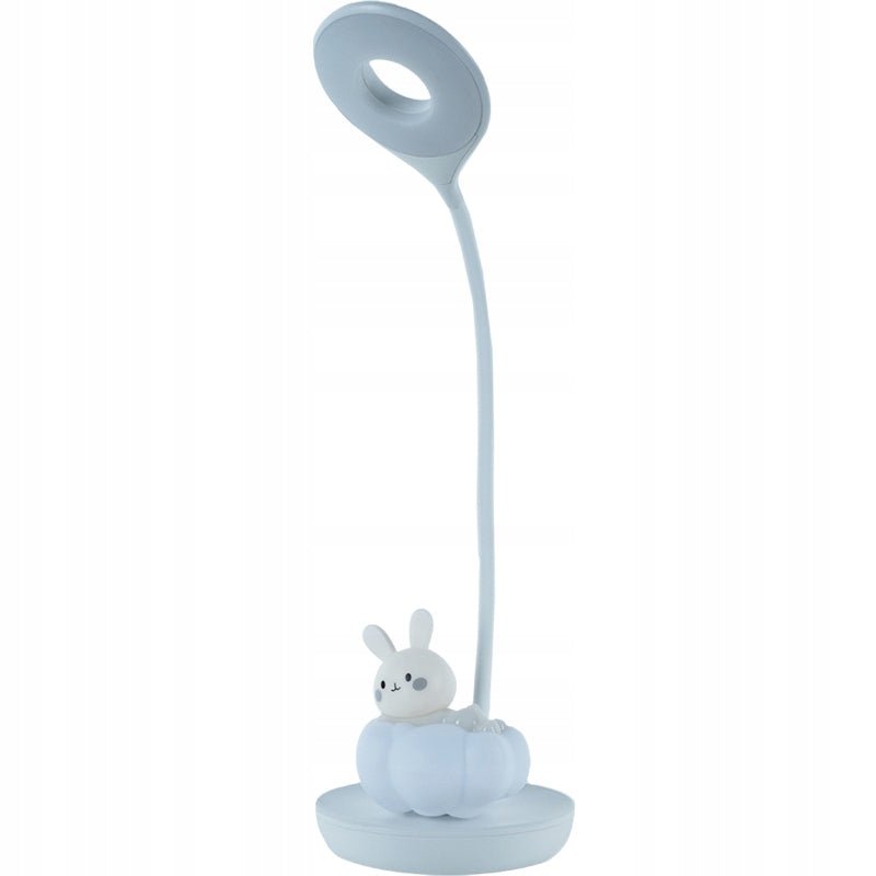 Lampka biala na biurko z krolikiem