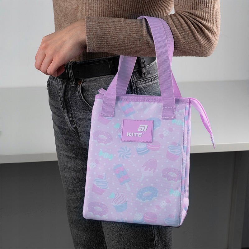 Fioletowa torba termiczna Kite na lunch, idealna do przechowywania jedzenia w szkole lub na spacerze