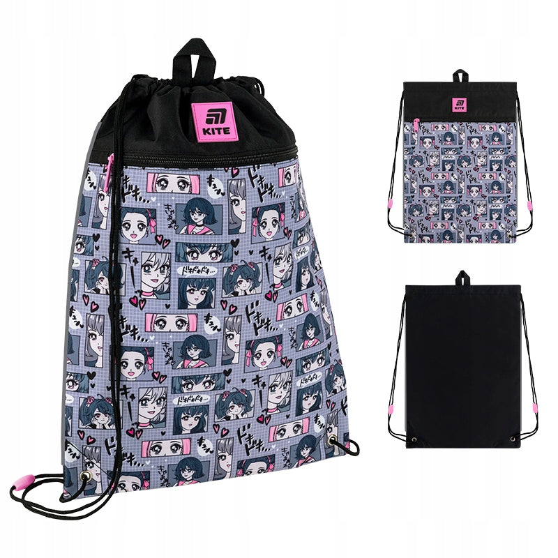 Worek na buty szkolny dla dzieci anime girl Kite