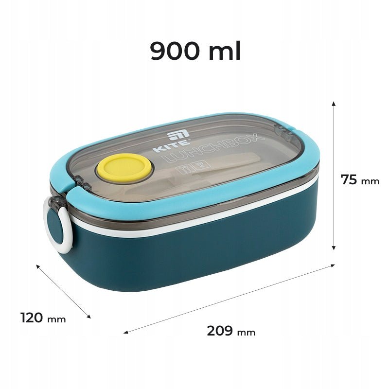 Lunchbox z jedną dużą komorą i wewnętrzną pokrywką dla szczelności