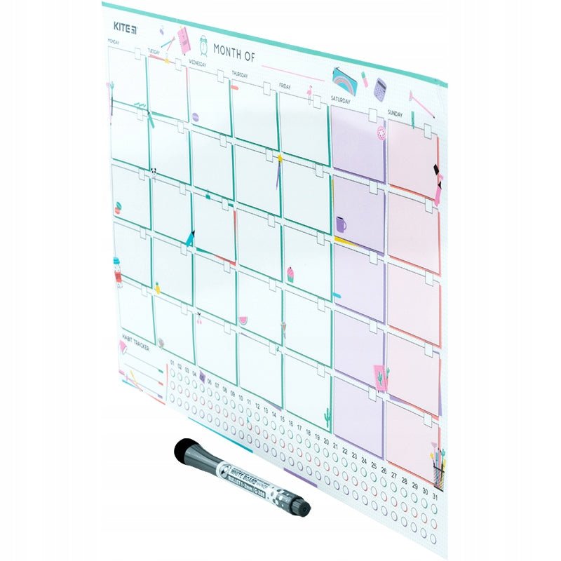 Planer ścienny na miesiąc dla dziewczynki A3 Lady