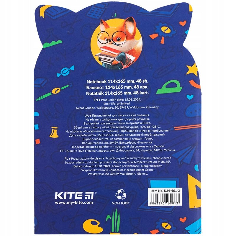 Notes pamiętnik 48 arkuszy niebieski z liskiem