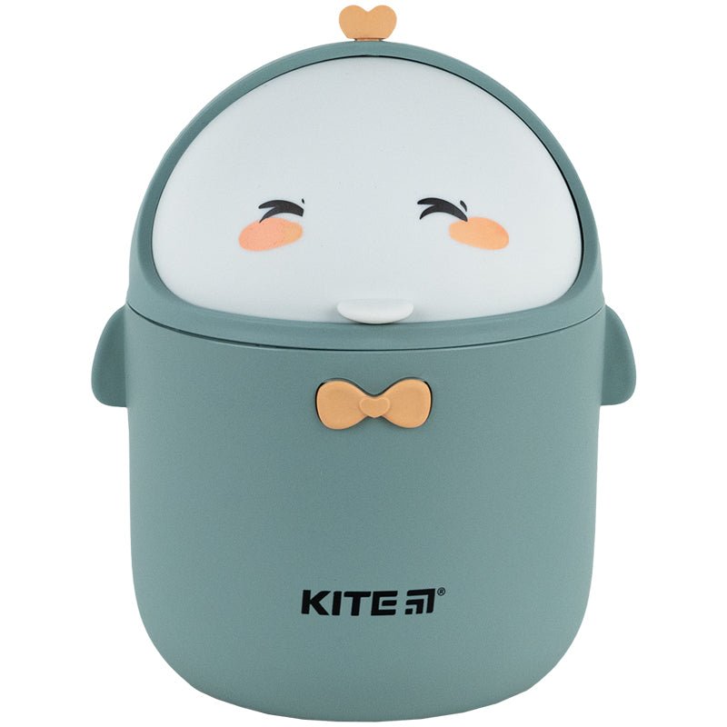 Kosz na śmieci na biurko dla dziecka zielony maskotka