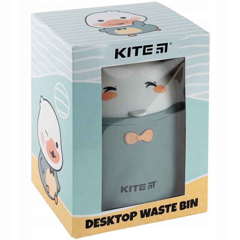 Kosz na śmieci na biurko dla dziecka zielony maskotka