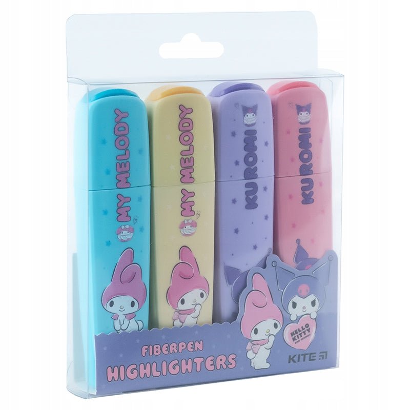 Markery zakreślacz zestaw 4 pastelowych kolorów Kuromi