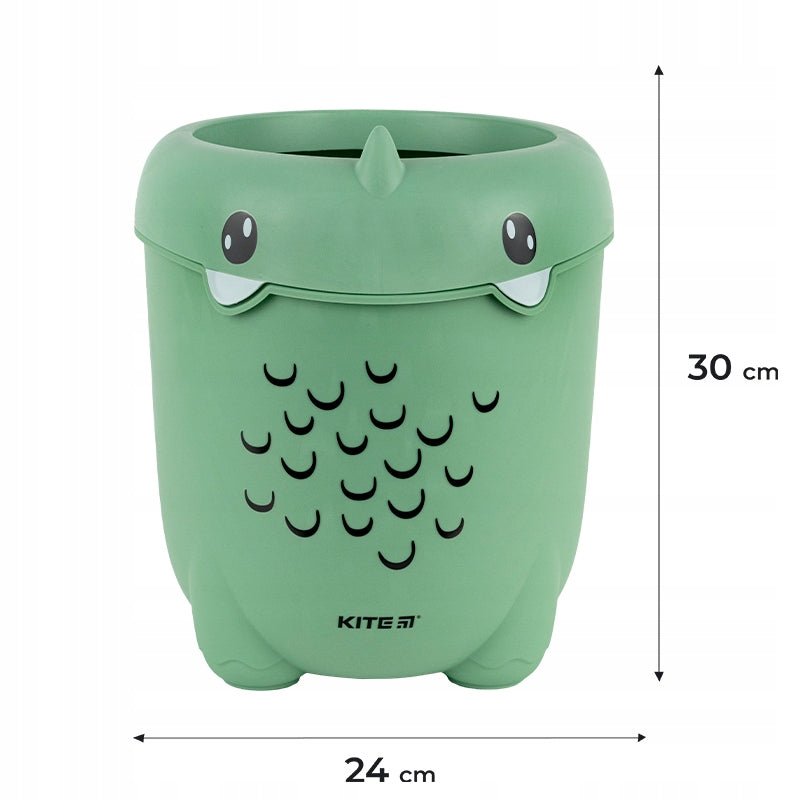 Kosz na śmieci na biurko dla dziecka zielony dinozaur