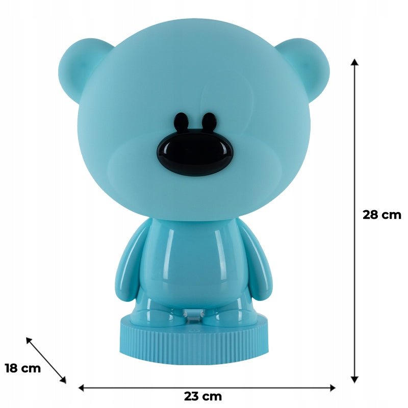Lampa nocna dla dziecka niebieska misiek rozmiary