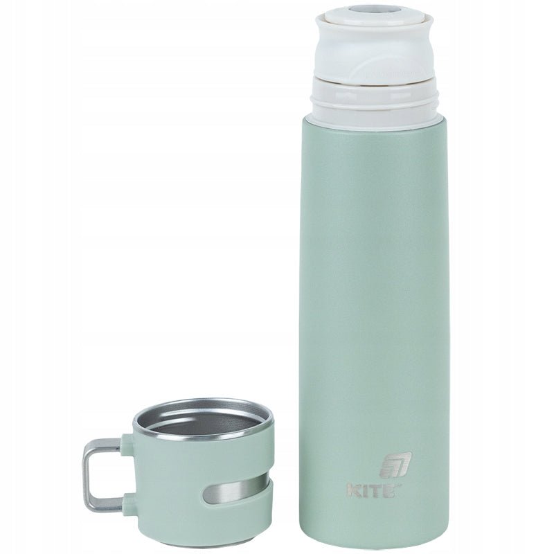 Termos z kubkiem metalowy 500 ml zielony