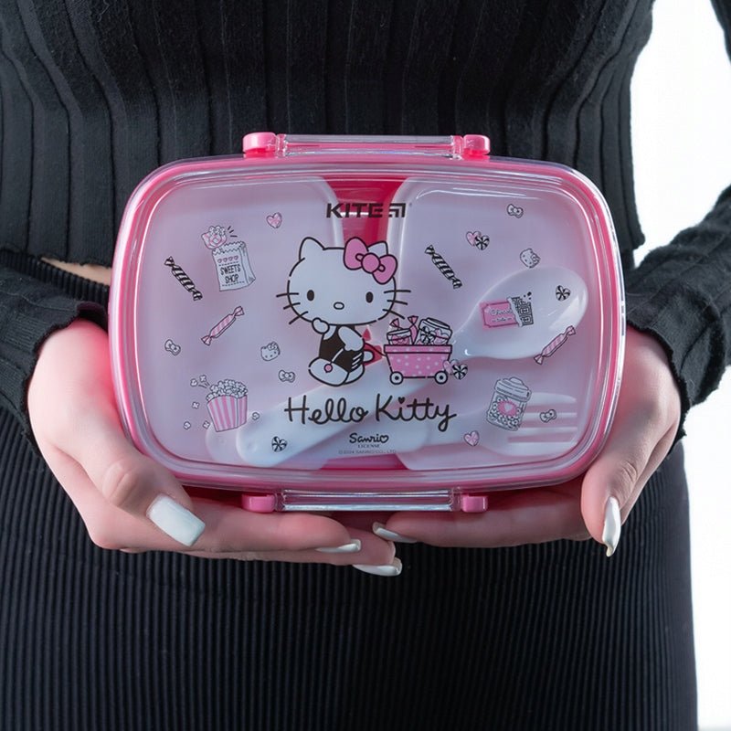 Śniadaniówka dla dziewczynki ze sztućcami 750 ml Hello Kitty