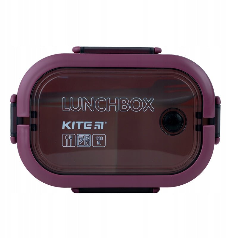 Lunchbox z przegrodkami i ze sztuccami 1200ml różowy