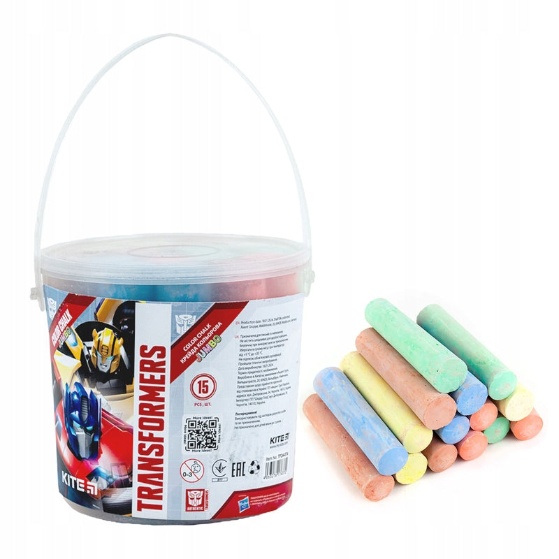 Kreda chodnikowa kolorowa do tablicy szkolna 15 sztuk Kite Transformers